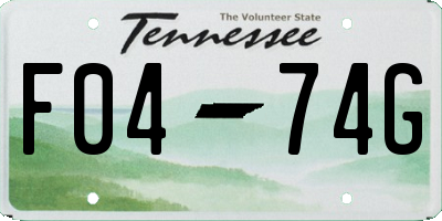 TN license plate F0474G