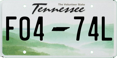 TN license plate F0474L