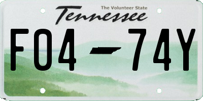 TN license plate F0474Y