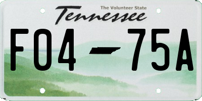 TN license plate F0475A