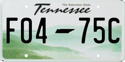 TN license plate F0475C