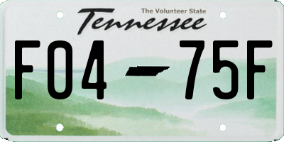 TN license plate F0475F