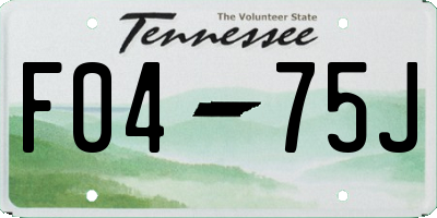 TN license plate F0475J