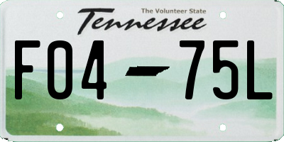 TN license plate F0475L