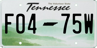 TN license plate F0475W