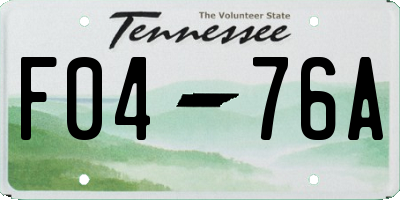 TN license plate F0476A