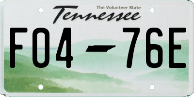 TN license plate F0476E