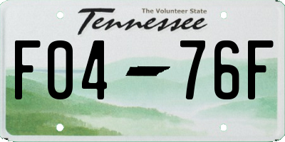TN license plate F0476F