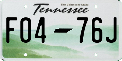 TN license plate F0476J
