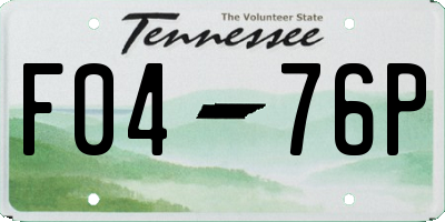 TN license plate F0476P