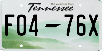 TN license plate F0476X