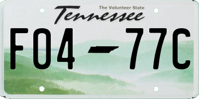 TN license plate F0477C
