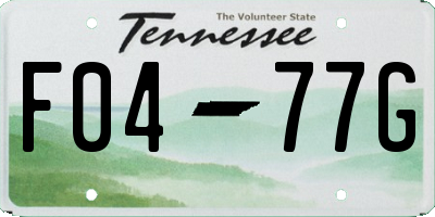 TN license plate F0477G