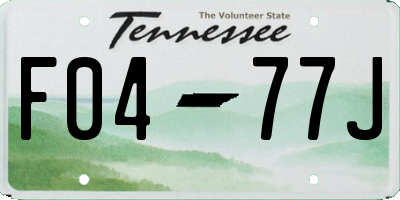 TN license plate F0477J