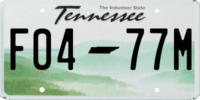 TN license plate F0477M