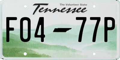 TN license plate F0477P