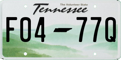 TN license plate F0477Q