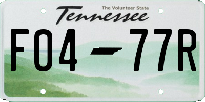 TN license plate F0477R