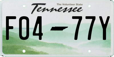TN license plate F0477Y