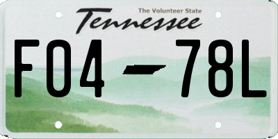 TN license plate F0478L