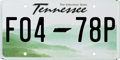 TN license plate F0478P