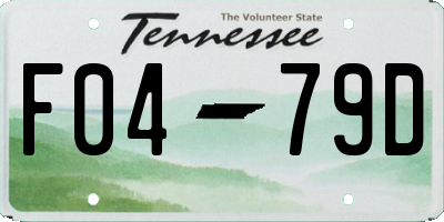 TN license plate F0479D
