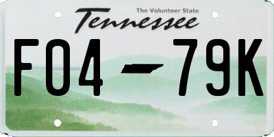 TN license plate F0479K