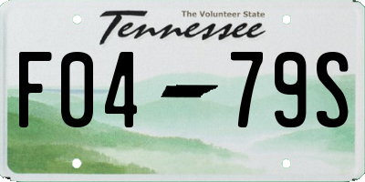 TN license plate F0479S