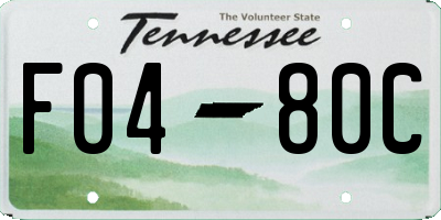 TN license plate F0480C