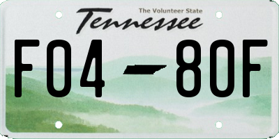 TN license plate F0480F