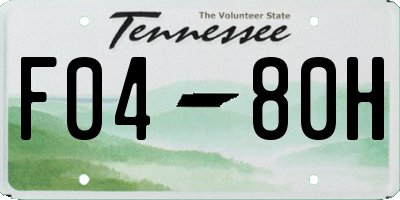 TN license plate F0480H