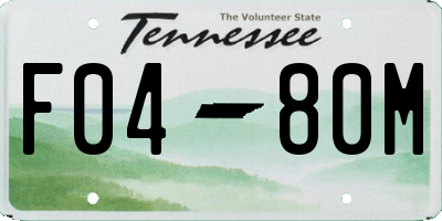 TN license plate F0480M