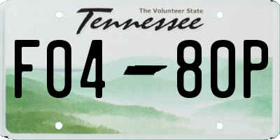 TN license plate F0480P