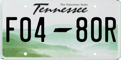 TN license plate F0480R