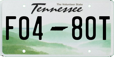 TN license plate F0480T