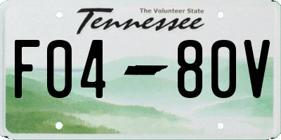 TN license plate F0480V