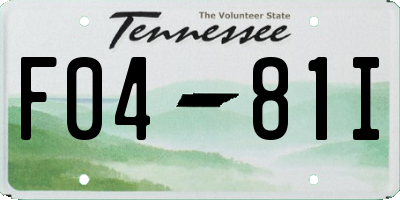 TN license plate F0481I