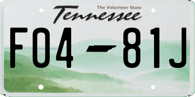 TN license plate F0481J
