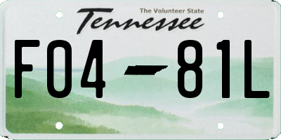 TN license plate F0481L