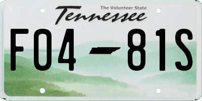 TN license plate F0481S