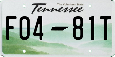 TN license plate F0481T