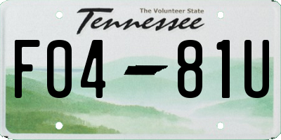 TN license plate F0481U