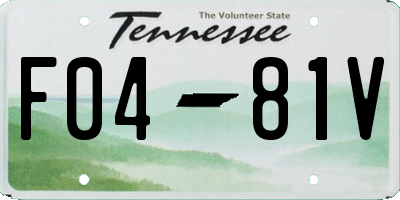 TN license plate F0481V