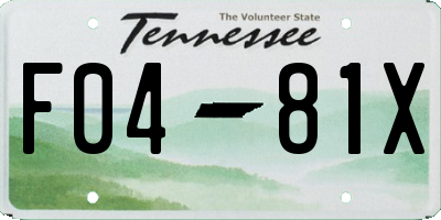 TN license plate F0481X