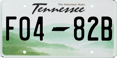 TN license plate F0482B