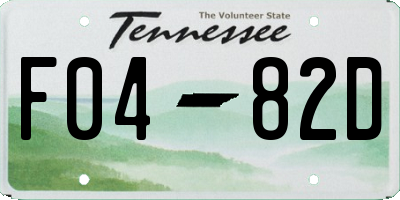 TN license plate F0482D