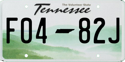 TN license plate F0482J
