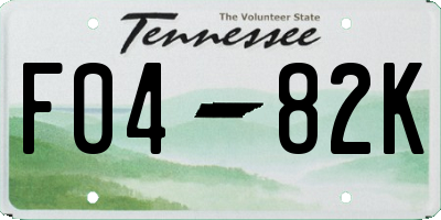 TN license plate F0482K