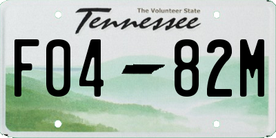 TN license plate F0482M