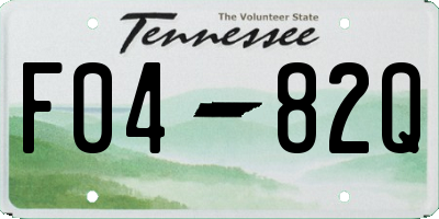 TN license plate F0482Q